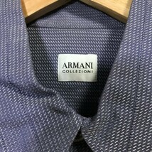 H6258dL ARMANI COLLEZIONI アルマーニコレツォーニ 長袖シャツ Yシャツ シルク混 ブルー系 メンズ ドレスシャツ フォーマル ビジネス_画像5