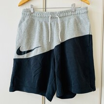 H6324cL NIKE ナイキ サイズXL スウェット ハーフパンツ 短パン スポーツウェア グレー×ブラック メンズ 大きいサイズ トレーニング_画像1