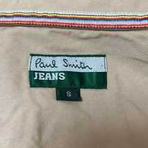 H140L《Paul Smith JEANS ポール・スミス ジーンズ》サイズS 長袖シャツ ボタンダウンシャツ ベージュ メンズ 古着 刺繍 綿100% カジュアル_画像8