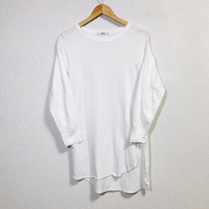 H6410dL 日本製 JOURNAL STANDARD relume ジャーナルスタンダード レリューム フリーサイズ 長袖Tシャツ ロンT カットソー ホワイト 綿100%の画像1