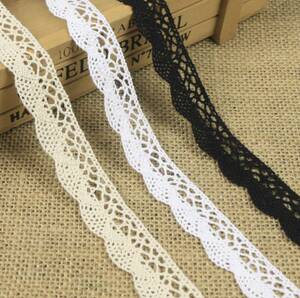  cotton lace ribbon width 2cm DIY handicrafts raw materials 5m 3COLORS half round shape 