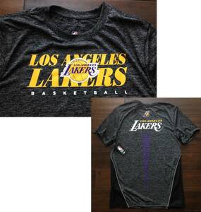 【既決USA】NBA★Los Angeles Lakersロサンゼルス・レイカーズ@完売胸元&背中【LAKERS】ロゴ入【NBA LA Lakers Logo Graphic Tee】Grey@@XL