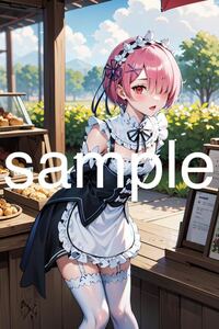 【 ラム / Re:Zero 】オリジナル 同人 アニメ ポスター A4サイズ 高品質 美少女 巨乳 anime イラストアート1円 