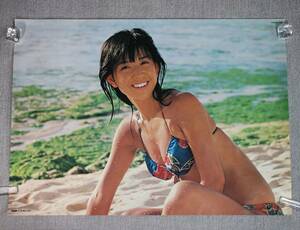 ② old poster A1 size [ Ooba Kumiko swimsuit ].. goods TOSHIBA Toshiba EMI photograph offer / shining star used that time thing 