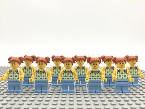 RR24　レゴ　ミニフィグ　ツインテールの女の子・そばかす顔　10個セット　新品未使用　LEGO社純正品