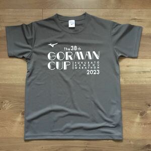 大会 シャツ 半袖 Ｌサイズ 美品　灰色系　GORMAN ふるさとけんこうマラソン
