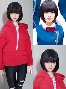 1/6スケール　女性フィギュアヘッド　手作業制作　オリジナル女性ヘッド　リアルドールヘッド　幼顔　童顔