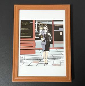 【江口寿史】額装品『リアルワインガイド』17号 / B5サイズ 額入り イラスト ポスターライクデザイン