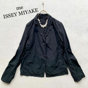3点送料無料☆me ISSEY MIYAKE　イッセイミヤケ　ミー　ロゴボタン　ジャケット　黒　ブラック 