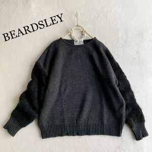 3点送料無料☆BEARDSLEY ビアズリー　大人可愛いプルオーバー ニット ウール セーター お袖ボア　