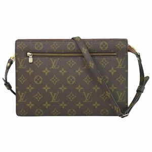 本物 ルイヴィトン LOUIS VUITTON LV アンギャン モノグラム 2WAY ショルダーバッグ ポシェット クラッチバッグ ブラウン M51205