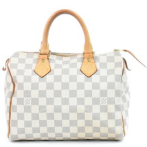 本物 ルイヴィトン LOUIS VUITTON LV スピーディ 25 ダミエ アズール ミニ ボストンバッグ ハンドバッグ ホワイト N41534_画像1