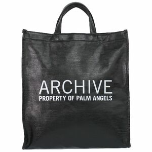 本物 パームエンジェルス Palm Angels Archive トートバッグ ハンドバッグ コーティングキャンバス ブラック