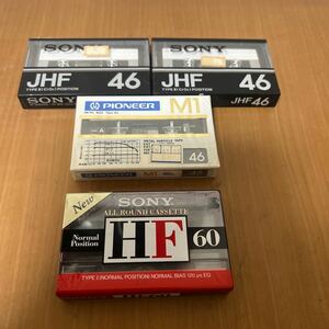 【超希少！！新品未開封！！】4本セット　カセットテープ ソニー JHF46 パイオニア　M1 46 ソニーHF60 SONY pioneer メタル　ハイバイアス