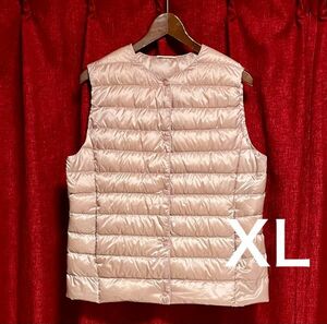 着用感少 UNIQLO ユニクロ ダウンベスト XL レディース ピンク☆ウルトラライトダウン GU ジーユー