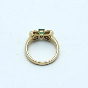 K18エメラルド指輪 ０．３０ｃｔ＆脇石ダイアモンド０．７０ct ☆鑑別書付 ☆新品☆高級の画像5