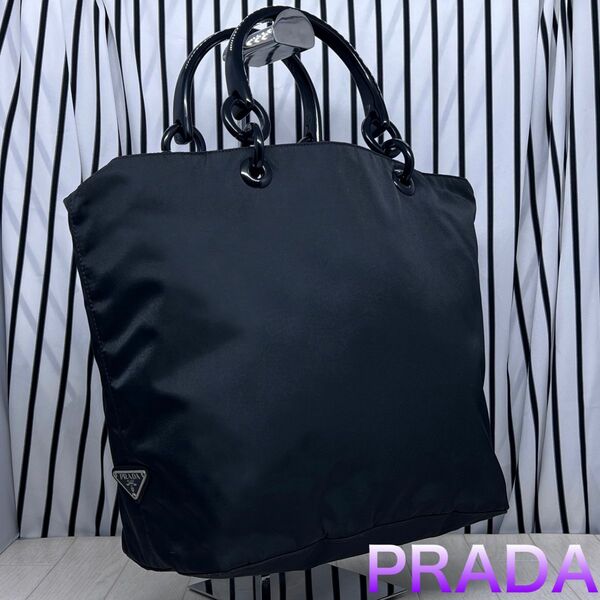 【美品】PRADA×プラダ A4収納可能トートバッグ