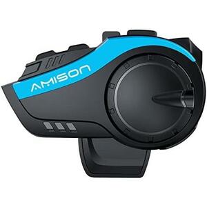 Amison バイクインカム 最大10人同時通話 最大通話距離2000m Bluetooth 5.0 無線機バイクいんかむ 連続28H時間 IP67防水 ヘルメット用イン