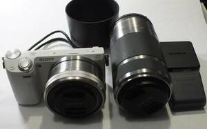 NEX-5R パワーズームレンズキット NEX-5RL/S （シルバー）+E55-210mmジャンク