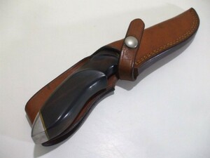 【元気堂】ガーバー GERBER PORTLAND. OR. 97223 U.S.A. MODEL 525 シースナイフ ハンティングナイフ キャンプ アウトドア レザーシース付