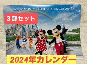 翌日発送☆壁掛けカレンダー☆2024☆3部セット☆東京ディズニーリゾート☆非売品☆ミッキー☆ダッフィー☆パルパルーザ☆40周年