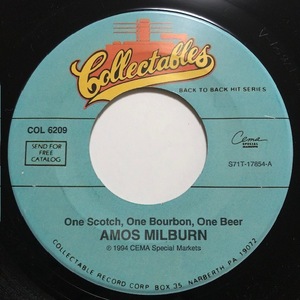 ☆ AMOS MILBURN / One Scotch,One Bourbon,One Beer / Bad,Bad Whiskey /Collectables/Blues/Soul/Reissue/big hit !!/7inch/953