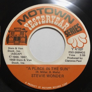 ☆ / STEVIE WONDER / A PLACE IN THE SUN / BLOWIN' IN THE WIND /Motown Yesteryear Series/Soul/Funk/Reissue/big hit !!/7inch/963