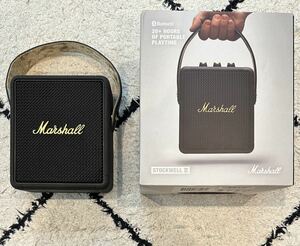 数回使用 国内正規品（完実電気） Marshall STOCKWELLII ブラック&ブラス マーシャル最新モデル Bluetooth ワイヤレススピーカー