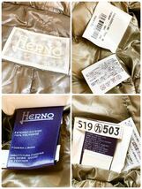 1円〜 極美品 大きいサイズ ヘルノ HERNO ダウンコート 46サイズ XL以上 ロング丈 フード付き 極暖 軽量 高級ダウン ジャケット ベージュ _画像9