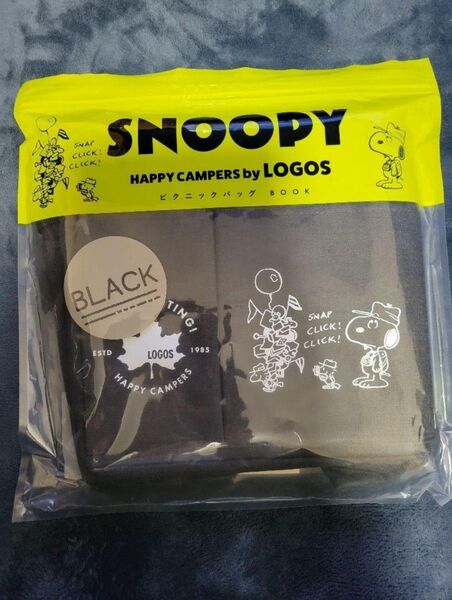 【新品】SNOOPY HAPPY CAMPERS by LOGOS ピクニックバ ショッピングバッグ スヌーピー ブラック