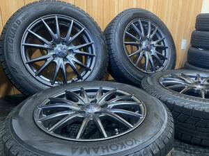 バリ溝 エスティマ CH-R オデッセイ等17×7J 5穴 PCD114.3 +47 ヨコハマ iG60 215/60R17 9.5分山 21年製 4本 札幌近郊引取OK 