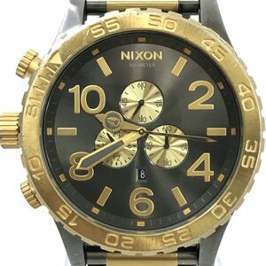 NIXON ニクソン 腕時計 THE 51-30 CHRONO クオーツ アナログ ラウンド ゴールド クロノグラフ カレンダー 電池交換済み 動作確認済み