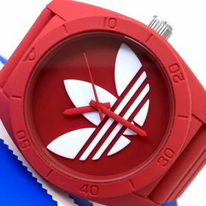 美品 adidas アディダス 腕時計 ウォッチ クオーツ ADH6168 Santiago サンティアゴ レッド 樹脂ベルト 新品電池交換済み 動作確認済み