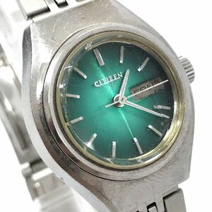 CITIZEN シチズン 腕時計 GN-4W-S 28800 手巻き 機械式 アナログ ラウンド グリーン ヴィンテージ アンティーク コレクション 動作確認済み