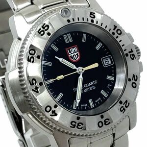 LUMINOX ルミノックス 腕時計 クオーツ ネイビーシールズ STEEL SERIES 3200 Ref.3202 アナログ シルバー ブラック 箱付き 動作確認済