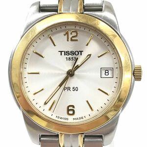 TISSOT ティソ 腕時計 クオーツ J376/476K アナログ シルバー ゴールド シンプル おしゃれ 1853 コレクション カレンダー 動作確認済み
