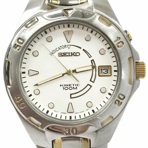 SEIKO セイコー KINETIC キネティック 腕時計 自動巻き アナログ 5M62-0D40 シルバー ゴールド おしゃれ 格好良い コレクション 動作確認済