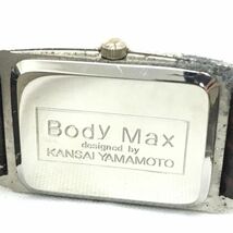 BODY MAX ボディマックス 山本寛斎 腕時計 クオーツ アナログ レクタンギュラー スクエア シルバー ブラウン 電池交換済み 動作確認済み_画像6