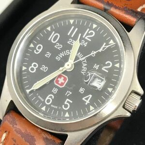 SWISS MILITARY スイスミリタリー 腕時計 6-613 6-713 クオーツ アナログ ラウンド ブラック ブラウン レザーベルト カレンダー 箱付き