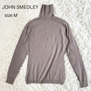 【美品】上質な肌触り　JOHN SMEDLEY ジョンスメドレー メリノウール タートルニット ハイゲージ　長袖　