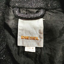 DIESEL ①【大人の洒脱アウター】ディーゼル ライダースブルゾン ウール Gジャン ジャケット アウター ブラック シルバーロゴ金具 防寒 _画像8