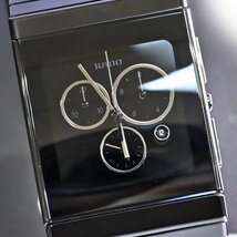 本物 極上品 ラドー 極希少 セラミカ XL クロノグラフ メンズウォッチ 男性用腕時計 ブラックセラミックブレス 保存箱付 RADO_画像3