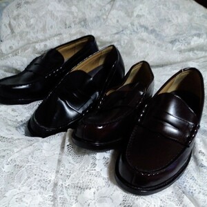  unused ion. top value new . period . new go in .. Loafer shoes 25.5EEE black . tea 2 pair together super-discount 