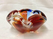 13262/レトロポップ GLASS 硝子 灰皿 小物入れ びいどろ ヴィンテージ 硝子オブジェ_画像1