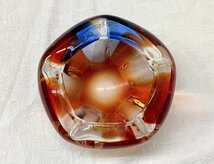 13262/レトロポップ GLASS 硝子 灰皿 小物入れ びいどろ ヴィンテージ 硝子オブジェ_画像4