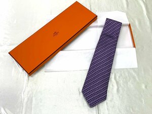 ＜未使用品＞HERMES ネクタイ SILK100％ VIOLET 5619 EA（30923101016320IK）