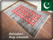 ■美品■PAKISTAN/パキスタン最高級■ウール100％■手織り/ハンドメイド■クラシック■大判/ラグカーペット■120万■smm8537k_画像1