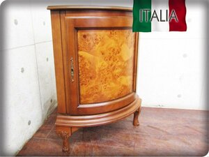 ■美品■ITALIA/イタリア最高級■バーズアイメープル■彫刻/レリーフ■猫脚■クラシック■コンソールキャビネット■60万■ft8752k