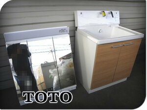 ■展示品■未使用品■TOTO■KZシリーズ■W75■ドレッサー/三面鏡/ミラーキャビネット■洗面化粧台■20万■ymm1436k