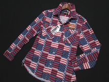 新品 【Schott】 定価1.0万　長袖ネルシャツ　フラッグチェックプリント　サイズL　星条旗　フランネル　ショット　上野商会_画像2